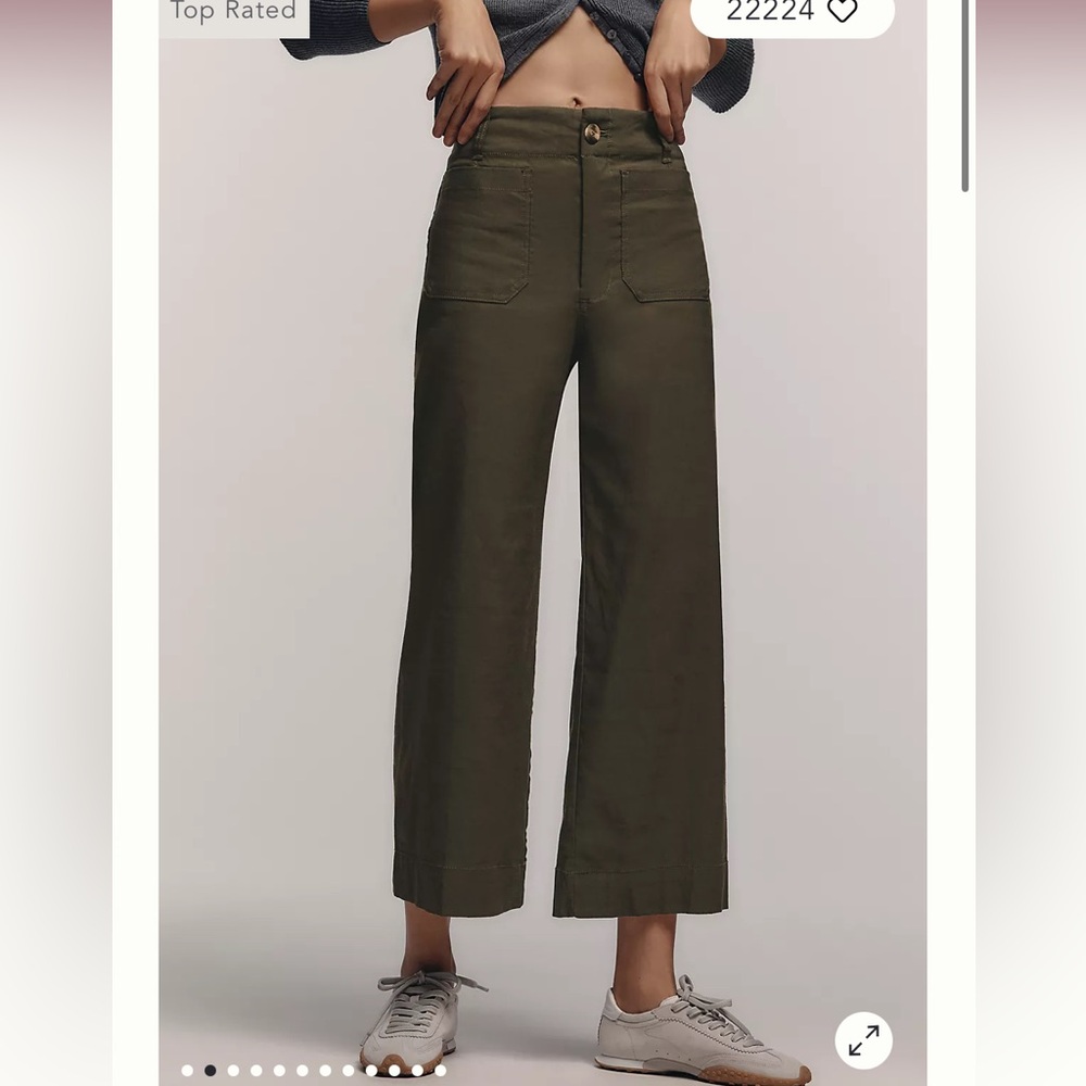 Anthropologie The Colette Cropped Wide-Leg Pants by Maeve